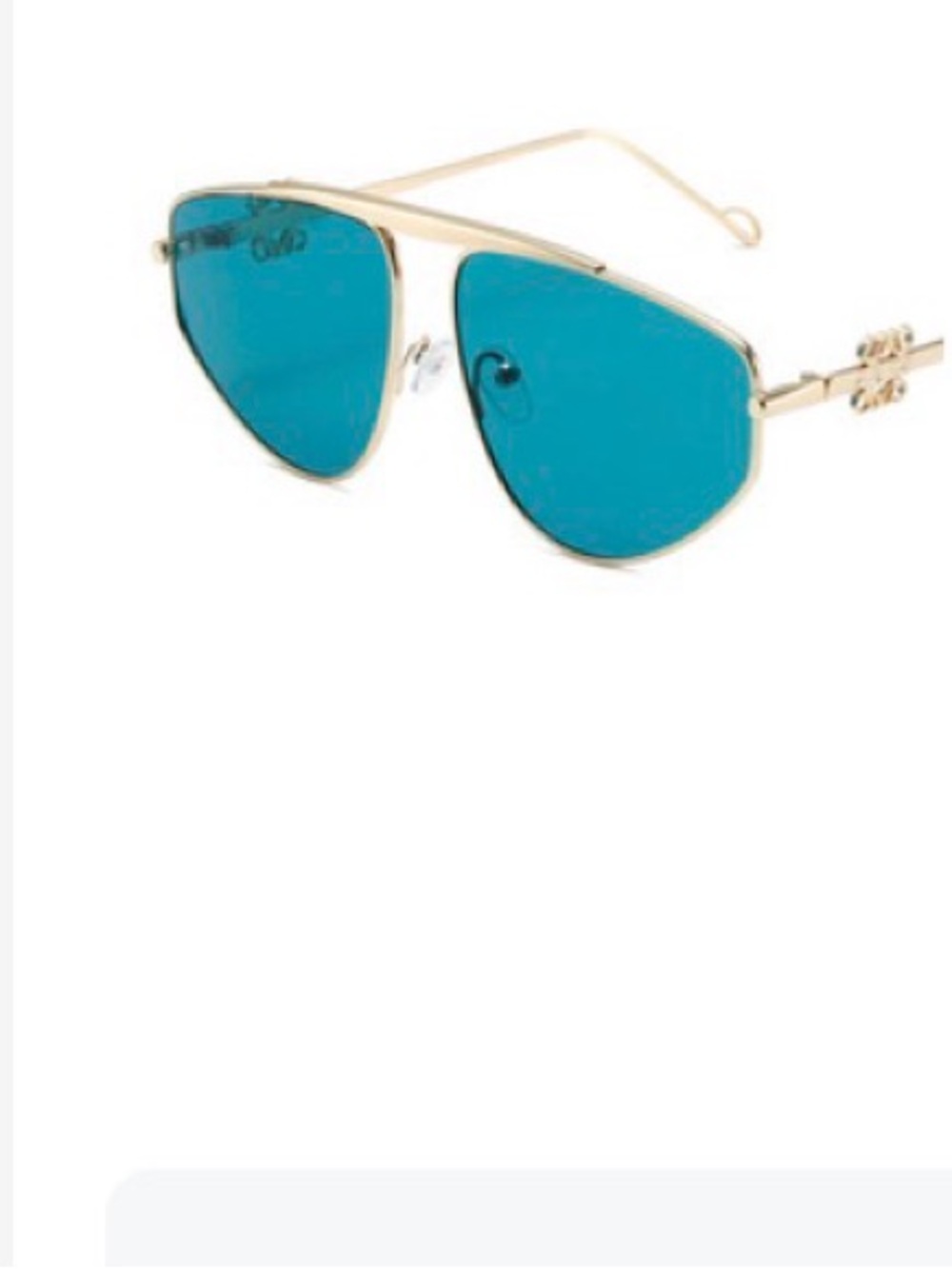 Gold Frame Sunglasses with Blue Lenses